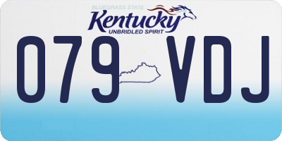KY license plate 079VDJ