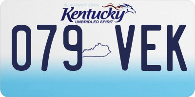 KY license plate 079VEK