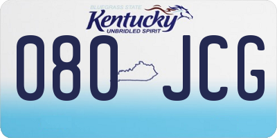 KY license plate 080JCG