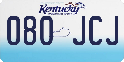 KY license plate 080JCJ