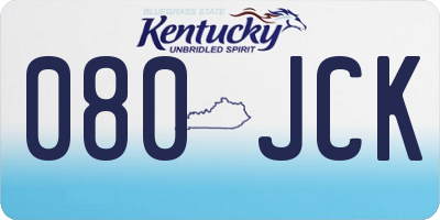 KY license plate 080JCK