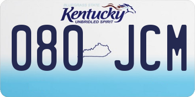 KY license plate 080JCM