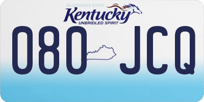 KY license plate 080JCQ