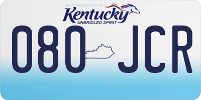 KY license plate 080JCR