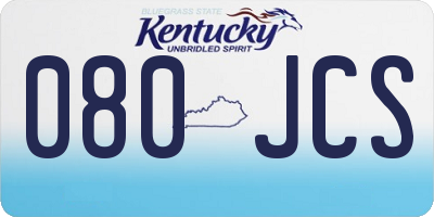 KY license plate 080JCS