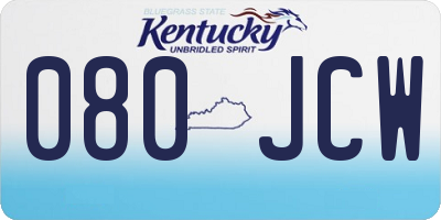 KY license plate 080JCW