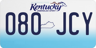 KY license plate 080JCY