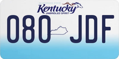 KY license plate 080JDF