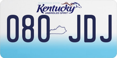 KY license plate 080JDJ