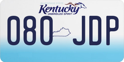 KY license plate 080JDP