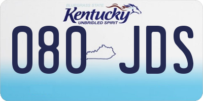 KY license plate 080JDS