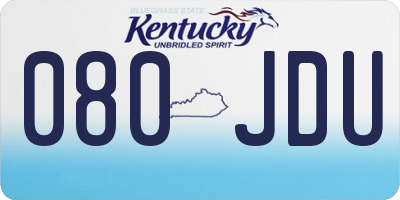 KY license plate 080JDU