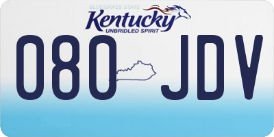 KY license plate 080JDV