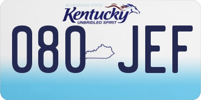 KY license plate 080JEF