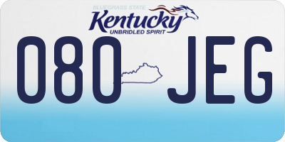 KY license plate 080JEG