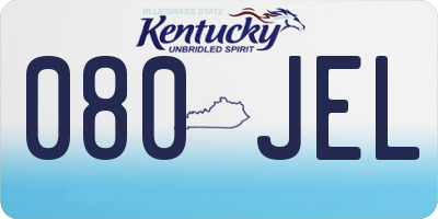 KY license plate 080JEL