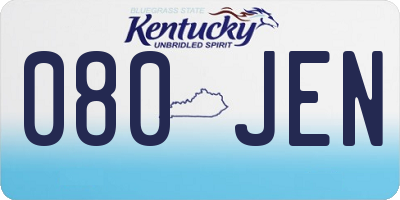 KY license plate 080JEN