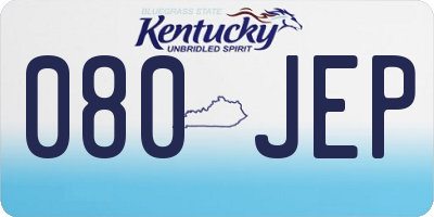 KY license plate 080JEP
