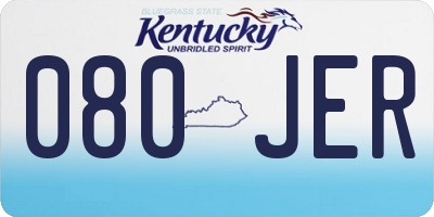 KY license plate 080JER