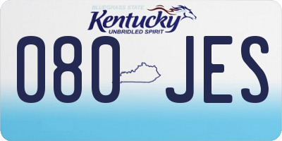 KY license plate 080JES