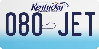 KY license plate 080JET