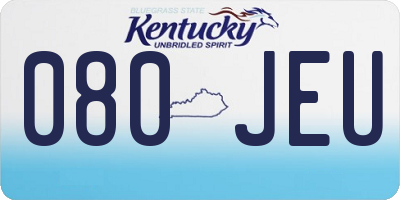 KY license plate 080JEU