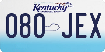 KY license plate 080JEX