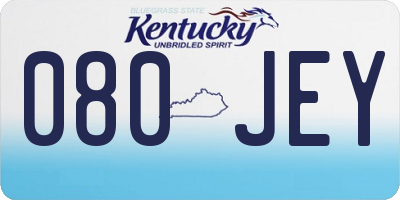 KY license plate 080JEY