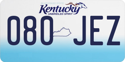 KY license plate 080JEZ
