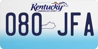 KY license plate 080JFA