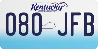 KY license plate 080JFB