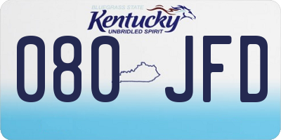 KY license plate 080JFD
