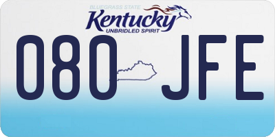 KY license plate 080JFE