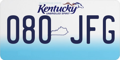 KY license plate 080JFG