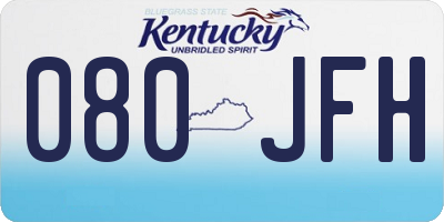 KY license plate 080JFH
