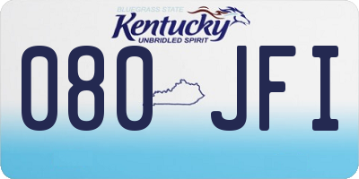 KY license plate 080JFI