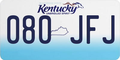 KY license plate 080JFJ