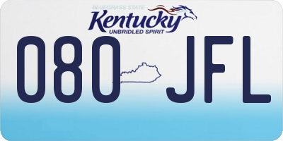 KY license plate 080JFL