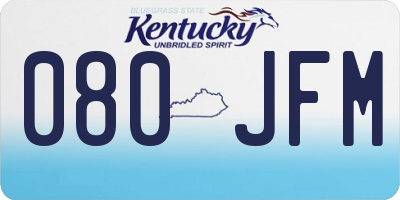 KY license plate 080JFM