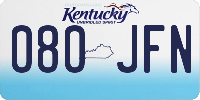 KY license plate 080JFN