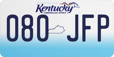 KY license plate 080JFP
