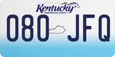 KY license plate 080JFQ