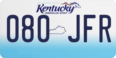 KY license plate 080JFR