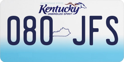 KY license plate 080JFS