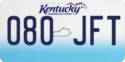 KY license plate 080JFT