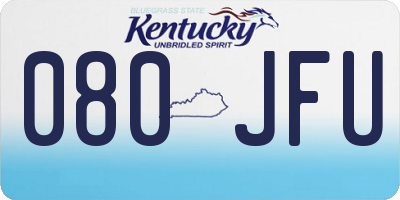 KY license plate 080JFU