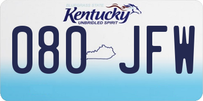 KY license plate 080JFW