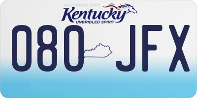 KY license plate 080JFX