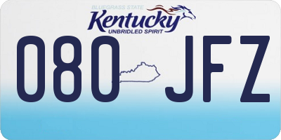 KY license plate 080JFZ
