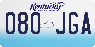 KY license plate 080JGA